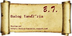 Balog Tanázia névjegykártya