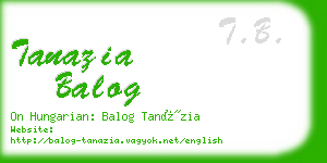 tanazia balog business card